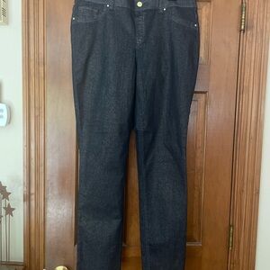 Chico's Platinum Dark Blue‎ Shimmer Straight Leg “Jeans”/Jeggings, Size 1.5 (10)
